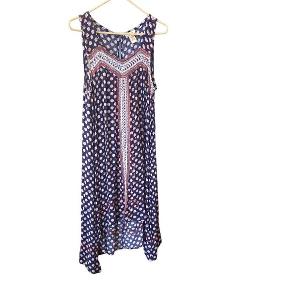 Sundance Dresses & Skirts - Sundance Women's Aztec Print Rayon Embroidered Sleeveless Midi Dress Blue Large